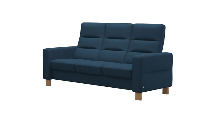 Stressless Wave 3 Seater Sofa in Yoredale Petrol Fabric